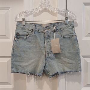 NWT Everlane The Relaxed 90s Short Vintage Sunbleached Blue Button Fly Size 27